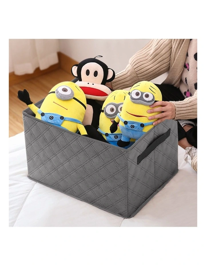SOGA Fabric Storage Box Medium Grey image 6