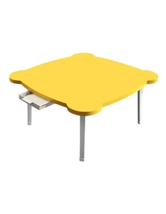 SOGA Portable Floor Table Yellow with Cat Ear Design