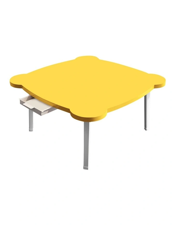 SOGA Portable Floor Table Yellow with Cat Ear Design image 1