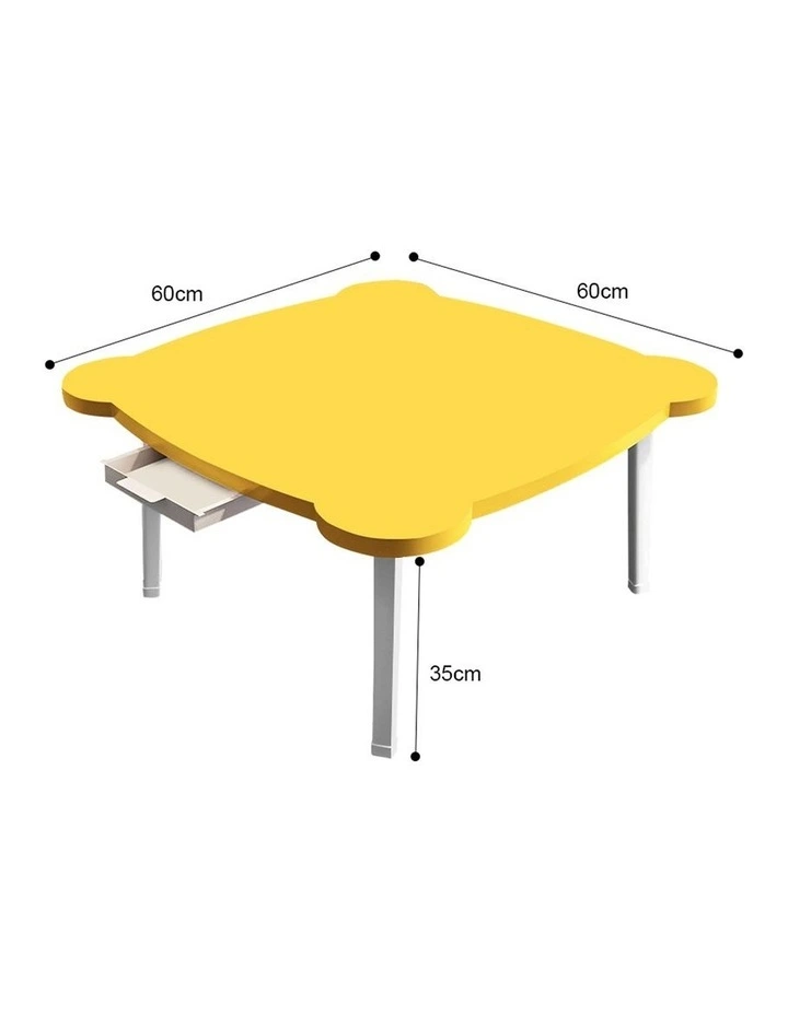 SOGA Portable Floor Table Yellow with Cat Ear Design image 3