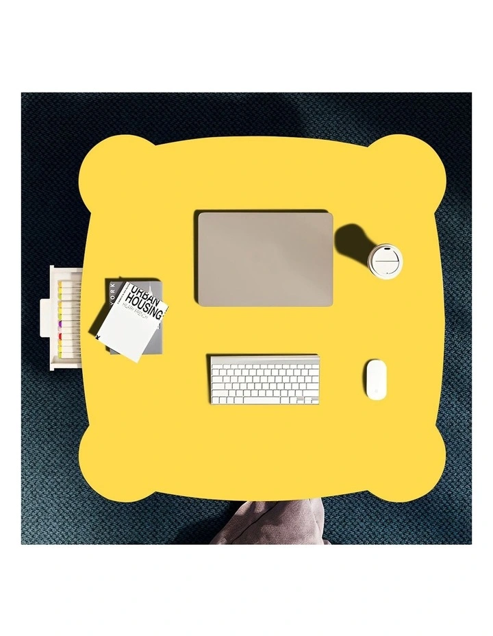 SOGA Portable Floor Table Yellow with Cat Ear Design image 4