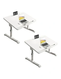 SOGA 2 Pack Foldable Laptop Bed Tables White 60 x 40cm