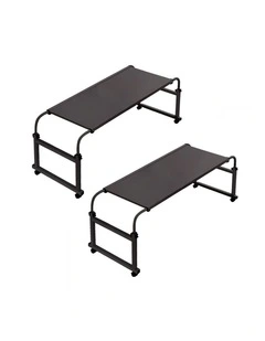 SOGA Adjustable Overbed Table 2 Pack 140 x 45cm Black
