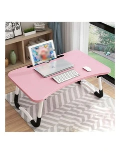SOGA Pink Foldable Adjustable Bed Sofa Laptop Study Table Mini Desk Notebook Stand Holder Home Desk