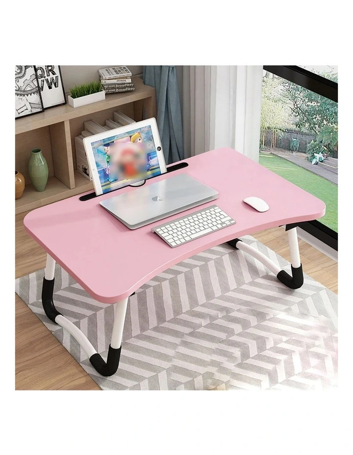 SOGA Pink Foldable Adjustable Bed Sofa Laptop Study Table Mini Desk Notebook Stand Holder Home Desk image 1