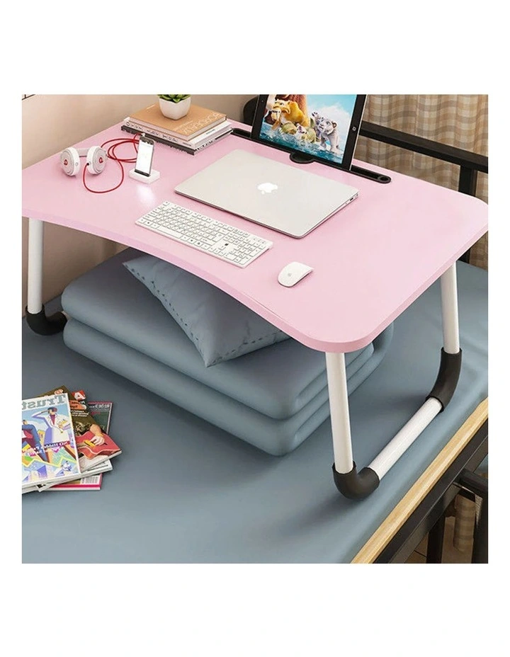 SOGA Pink Foldable Adjustable Bed Sofa Laptop Study Table Mini Desk Notebook Stand Holder Home Desk image 2