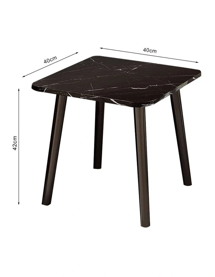 SOGA Ceramic Side Table 2 Pack 40cm Black image 5