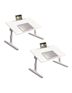 SOGA 2 Pack Foldable Laptop Bed Study Tables White 60 x 40cm