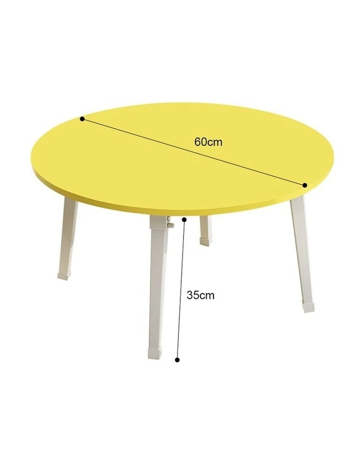 SOGA 2 Pack Small Portable Floor Tables Yellow image 3