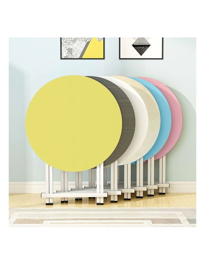 SOGA Round Folding Dining Tables 2 Pack Yellow image 7