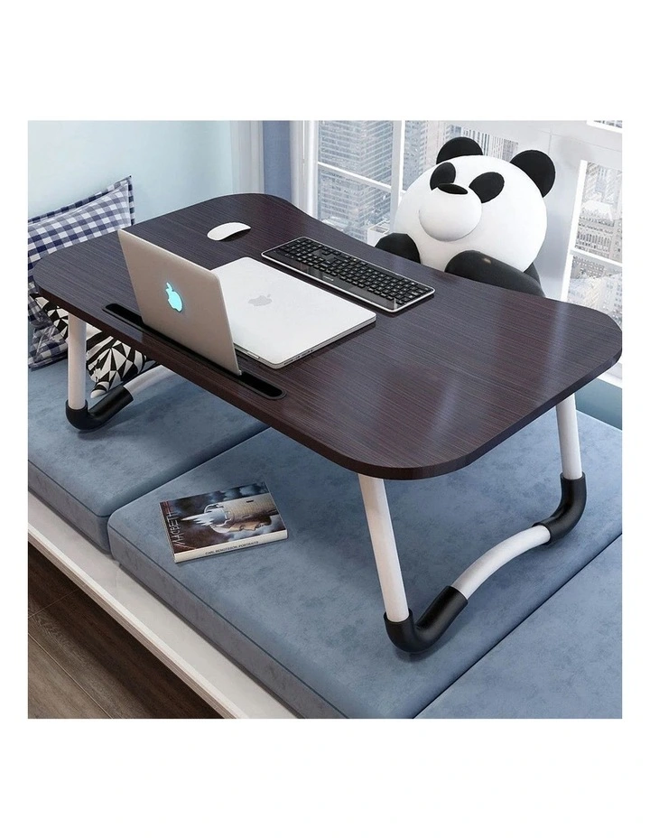 SOGA 2X Black Foldable Adjustable Bed Sofa Laptop Study Table Mini Desk with Notebook Slot Holder image 2