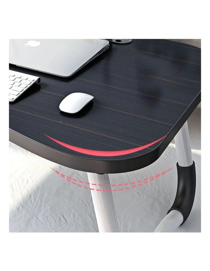 SOGA 2X Black Foldable Adjustable Bed Sofa Laptop Study Table Mini Desk with Notebook Slot Holder image 6