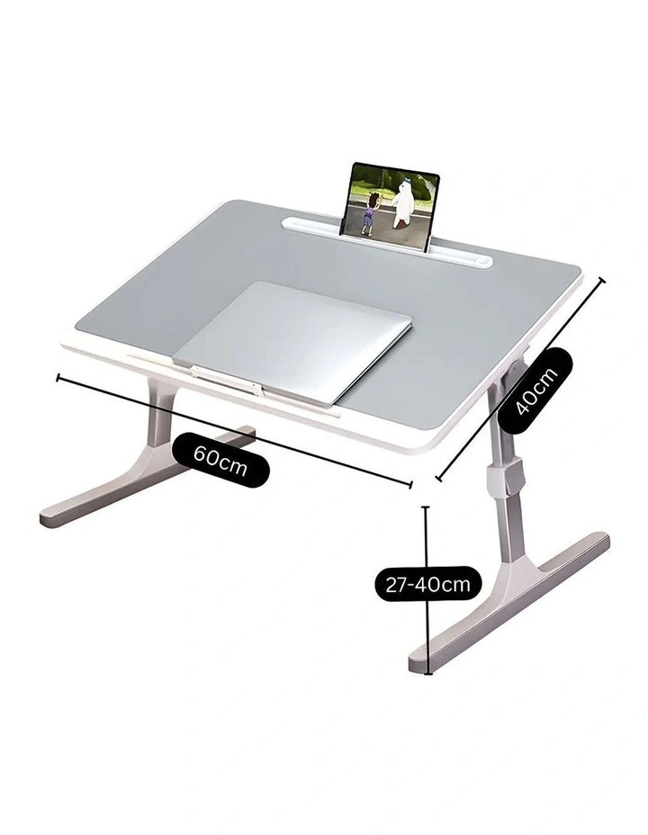 SOGA 2 Pack Foldable Laptop Bed Tables Grey 60 x 40cm image 5