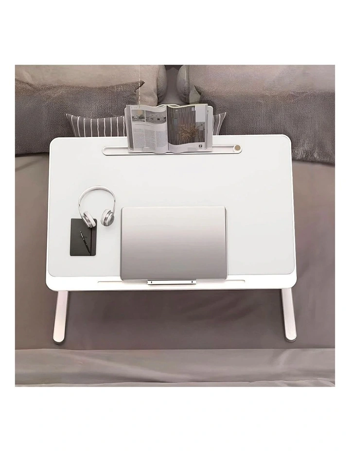 SOGA Foldable Laptop Bed Study Table White 60 x 40cm image 5