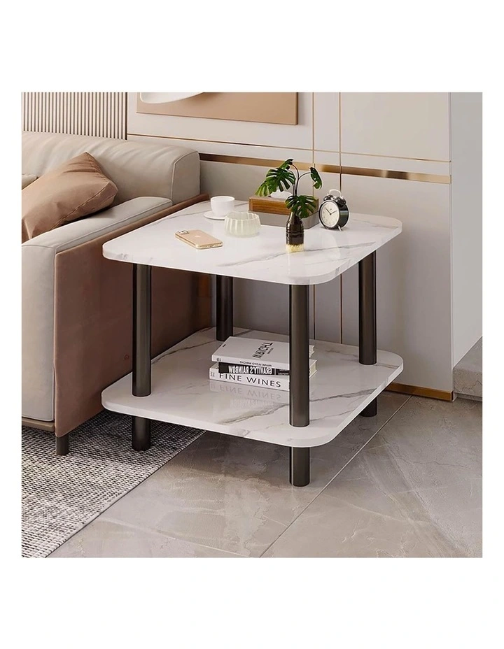SOGA Ceramic Side Table 2 Pack 60cm White image 2