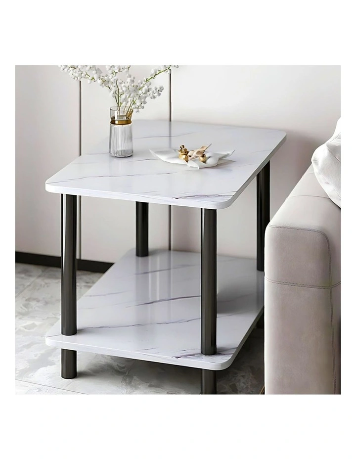 SOGA Ceramic Side Table 2 Pack 60cm White image 5