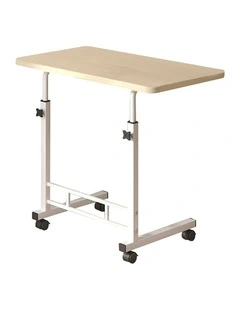 SOGA Mobile Bedside Desk 80 x 40cm White Maple