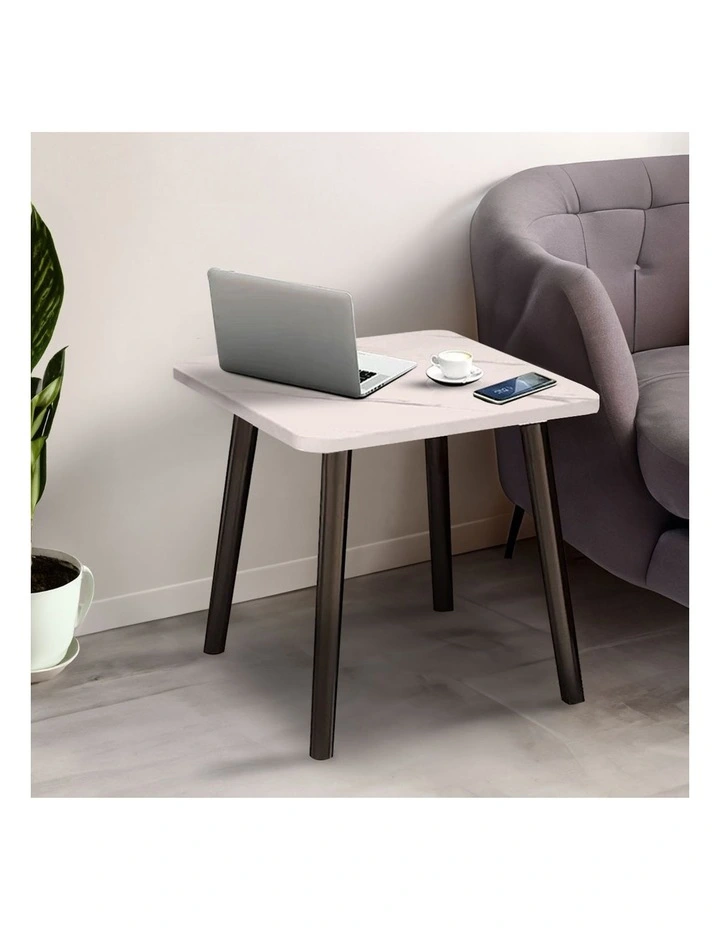 SOGA Ceramic Side Table 2 Pack 40cm White image 3