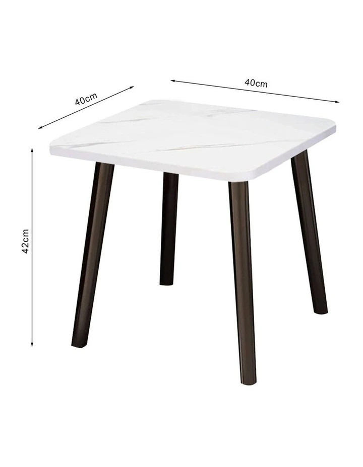 SOGA Ceramic Side Table 2 Pack 40cm White image 5