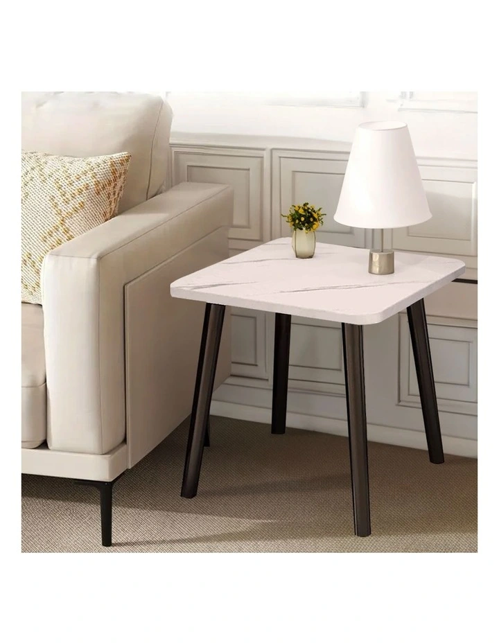 SOGA Ceramic Side Table 2 Pack 40cm White image 6