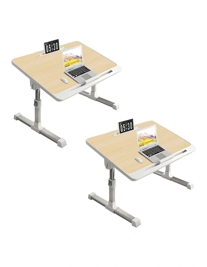 SOGA 2 Pack Foldable Laptop Bed Tables Wood 60 x 40cm image 1