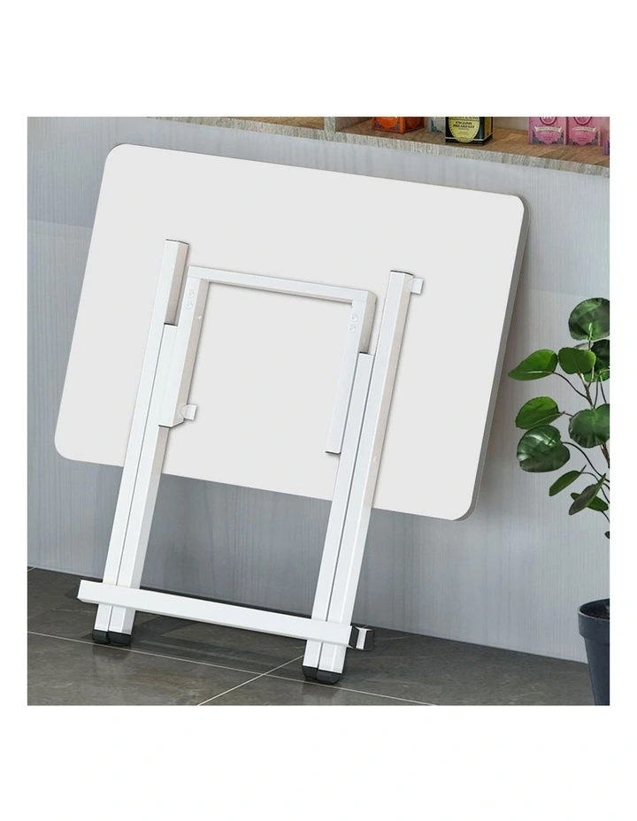 SOGA 2X White Folding Dining Table Square Portable Desk with Lacquered Legs image 7