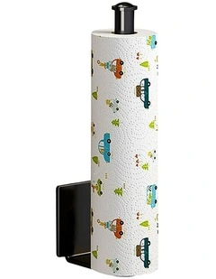 SOGA Roll Holder 33cm Black Aluminium Wall Mounted