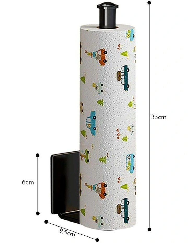 SOGA Roll Holder 33cm Black Aluminium Wall Mounted image 7