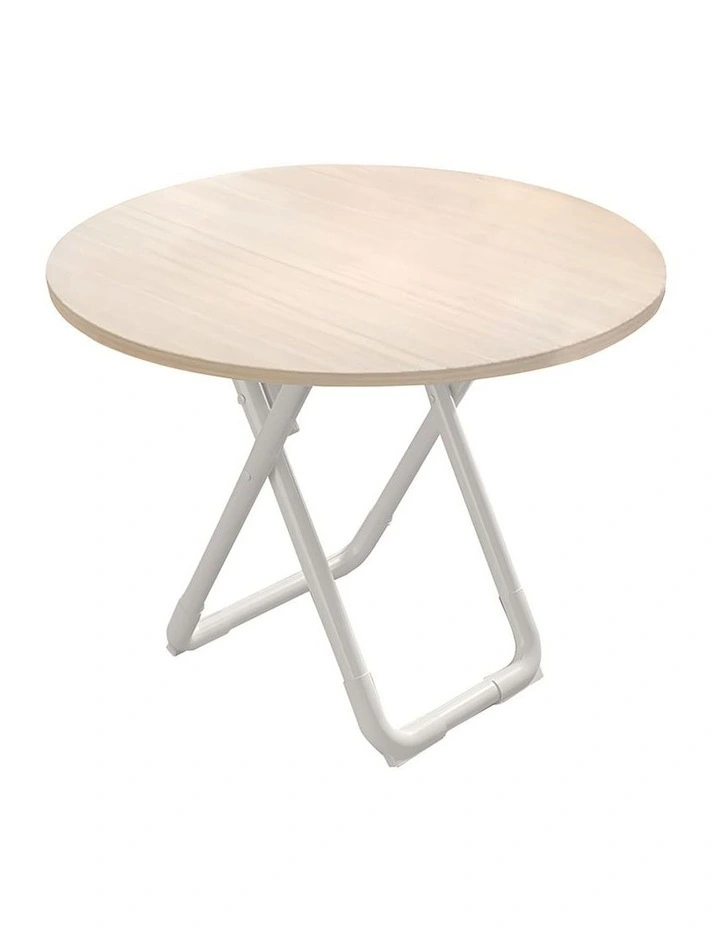 SOGA Round Dining Table 80cm Light Wood image 1