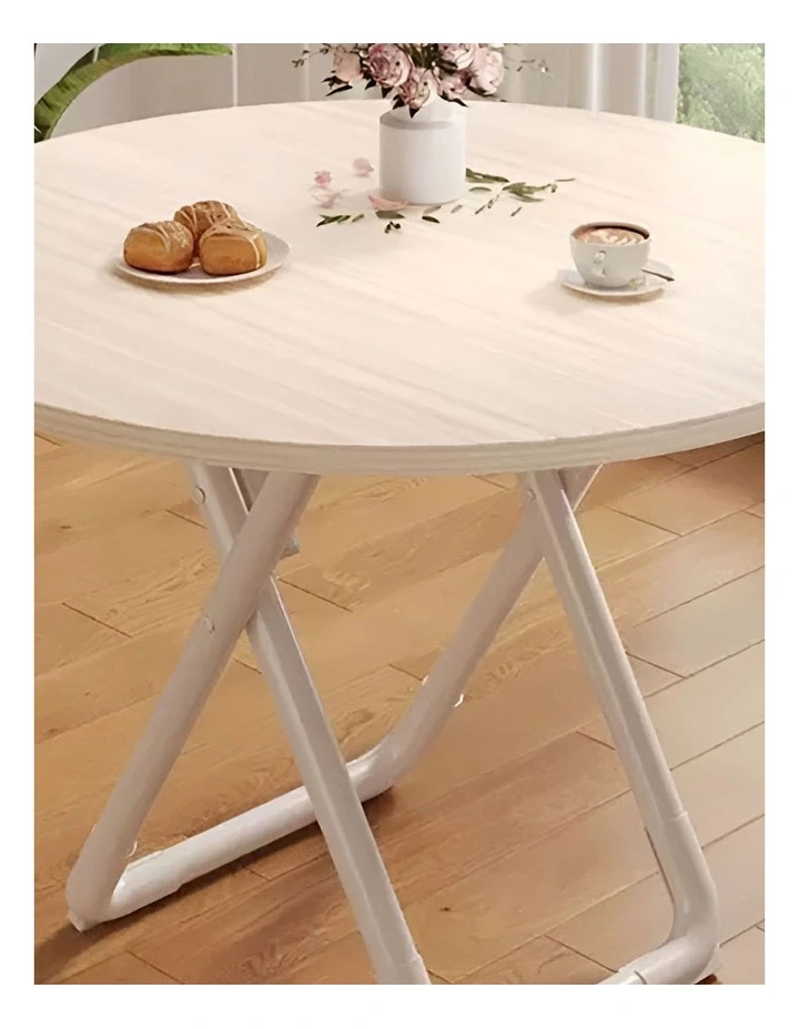 SOGA Round Dining Table 80cm Light Wood image 2