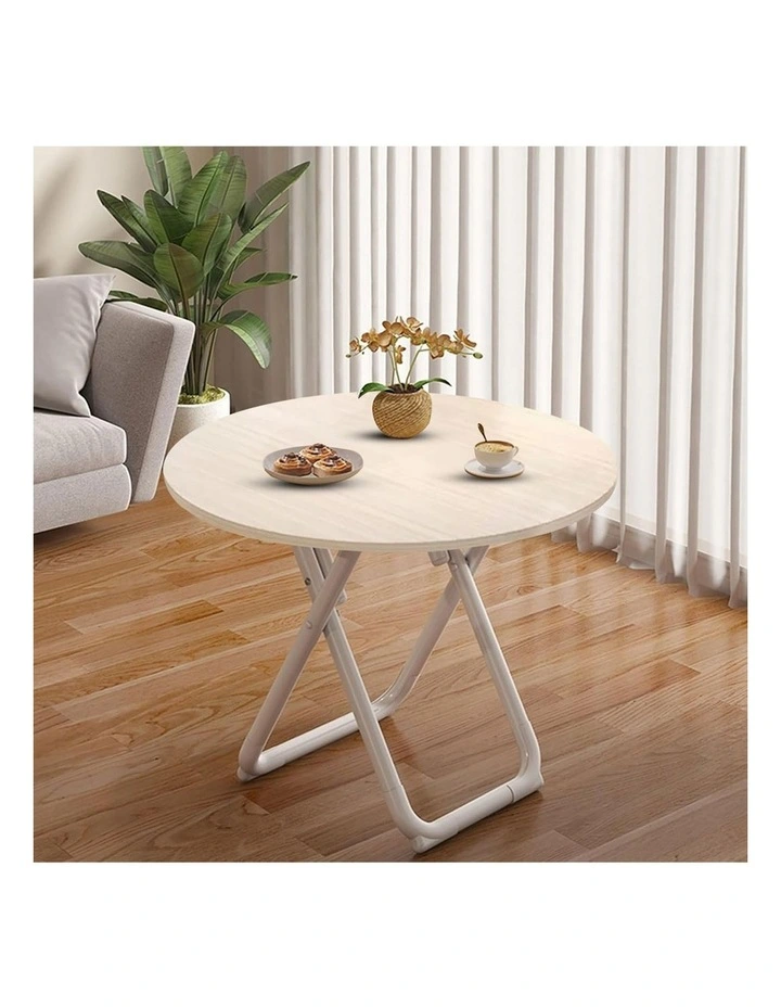 SOGA Round Dining Table 80cm Light Wood image 3