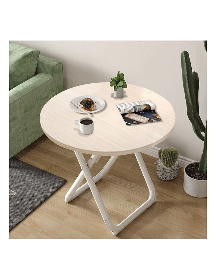 SOGA Round Dining Table 80cm Light Wood image 6