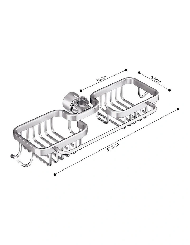 SOGA Sink Caddy 38cm Silver Aluminium with Towel Rail image 7