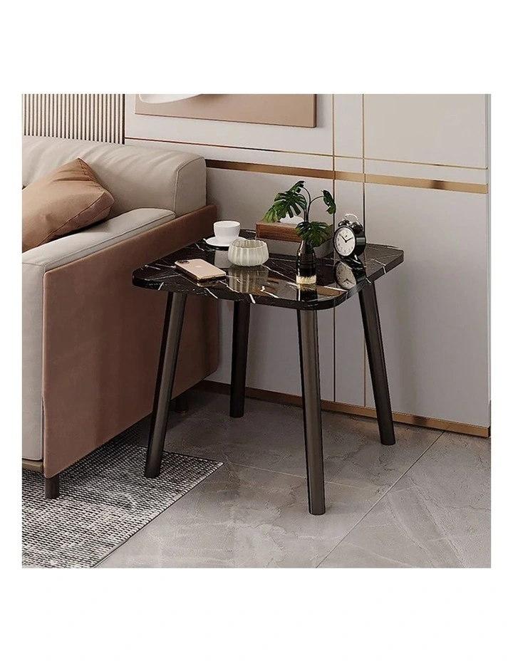 SOGA Ceramic Side Table 40cm Black image 2