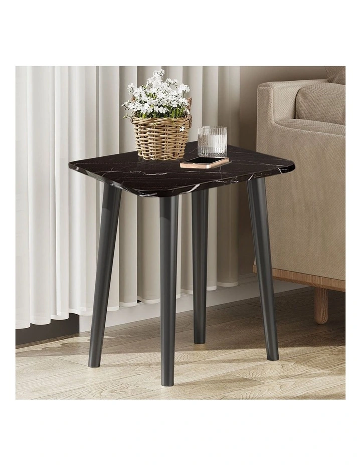 SOGA Ceramic Side Table 40cm Black image 3