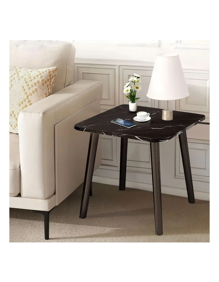SOGA Ceramic Side Table 40cm Black image 4