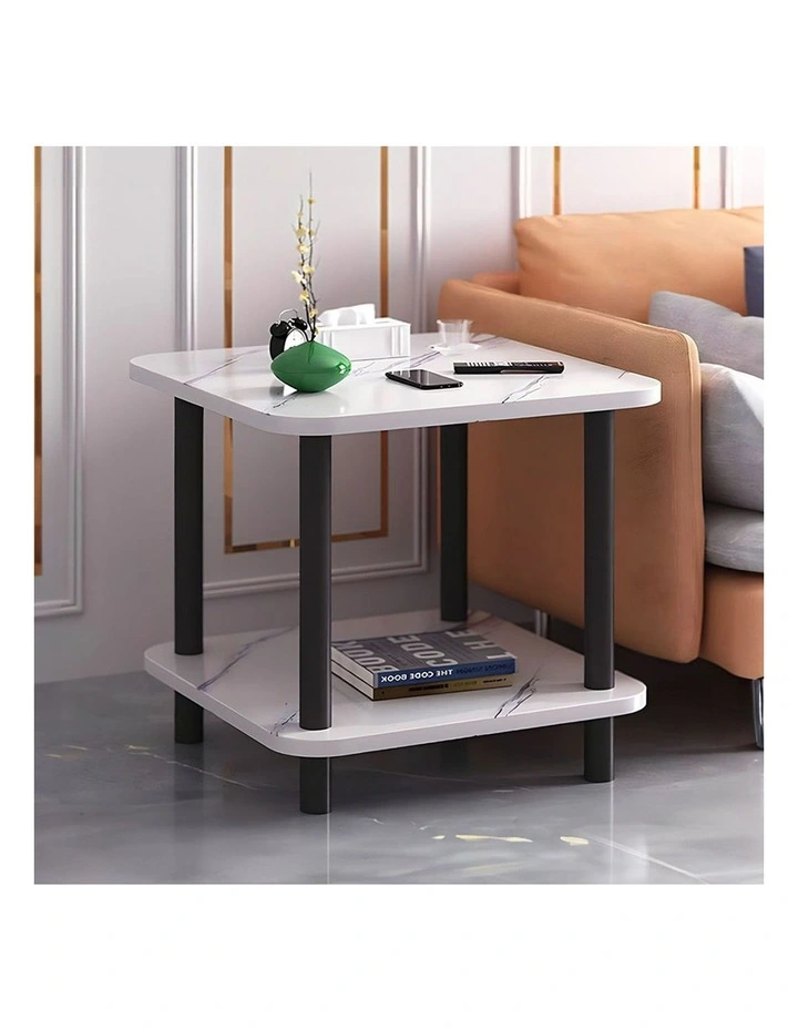SOGA Ceramic Side Table 2 Pack 70cm White image 3