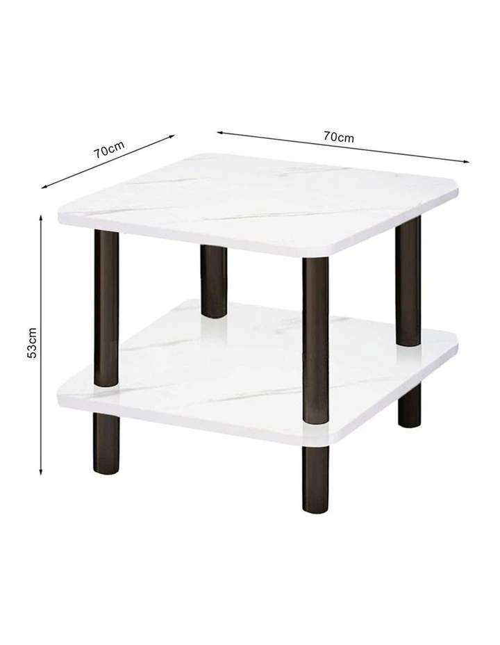 SOGA Ceramic Side Table 2 Pack 70cm White image 7