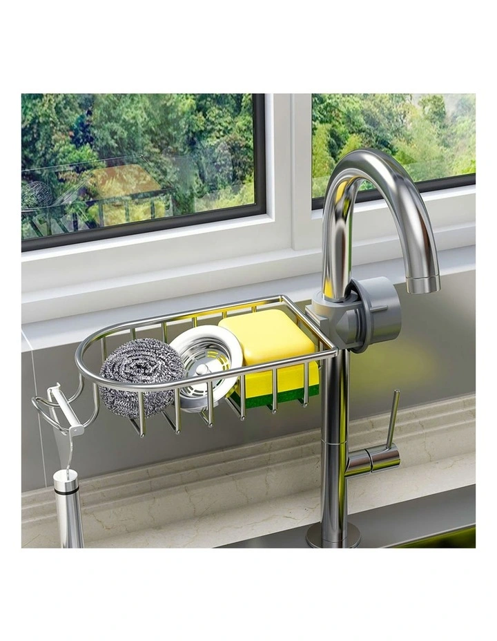 SOGA Sink Caddy 29cm Silver Aluminium image 2