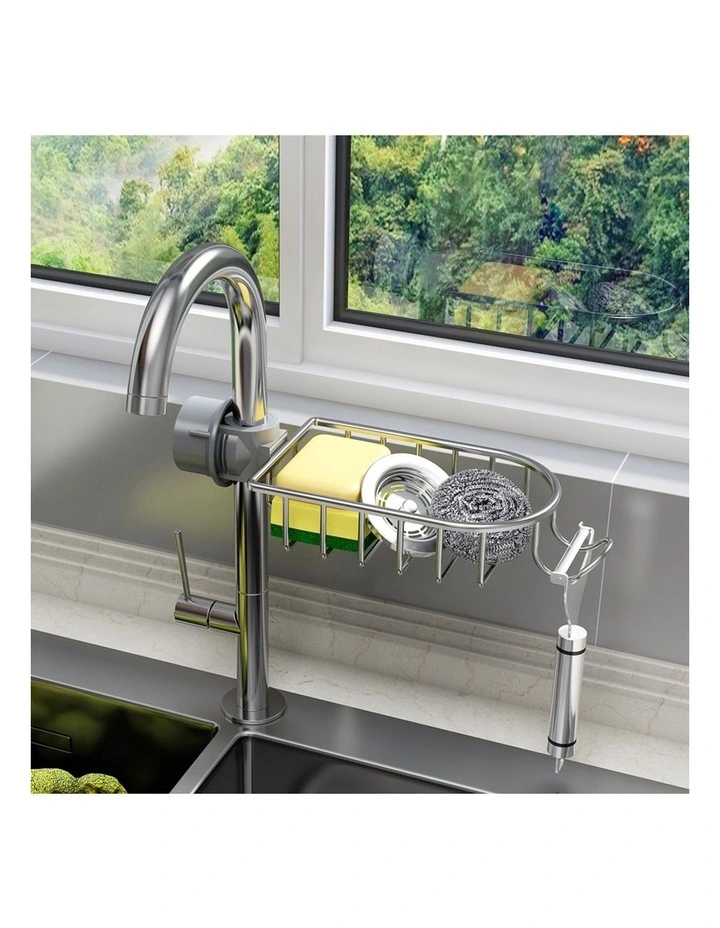 SOGA Sink Caddy 29cm Silver Aluminium image 3
