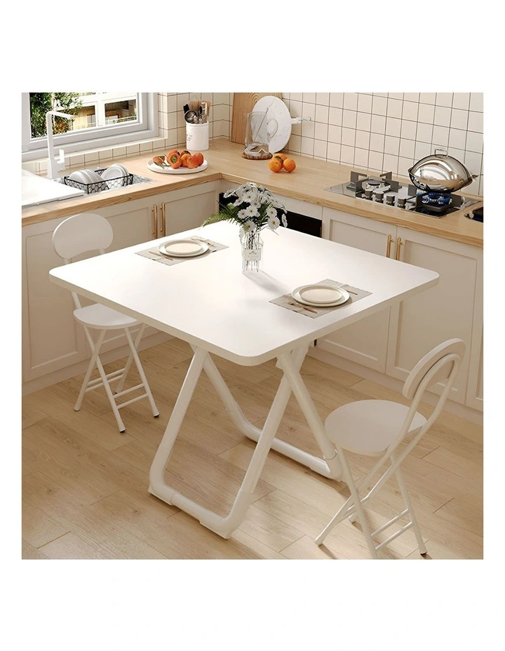 SOGA Square Dining Table 2 Pack 80cm White image 3