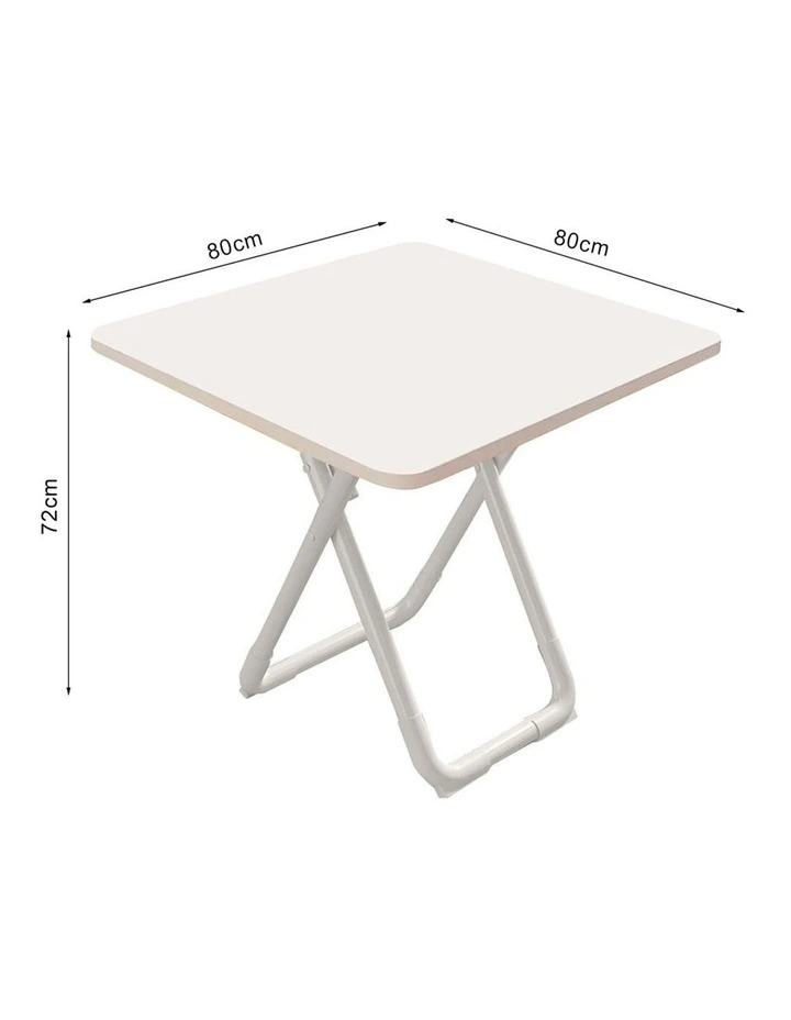 SOGA Square Dining Table 2 Pack 80cm White image 5