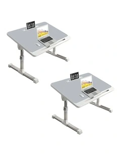 SOGA 2 Pack Foldable Laptop Bed Tables Grey 60 x 40cm