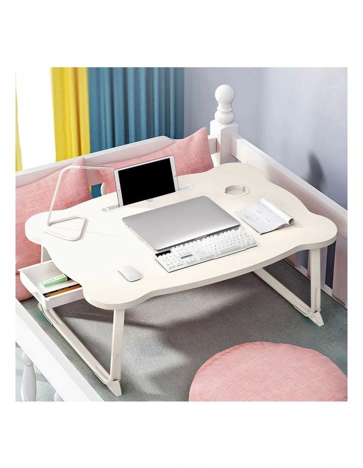 SOGA Adjustable Foldable Laptop Bed Table White image 3