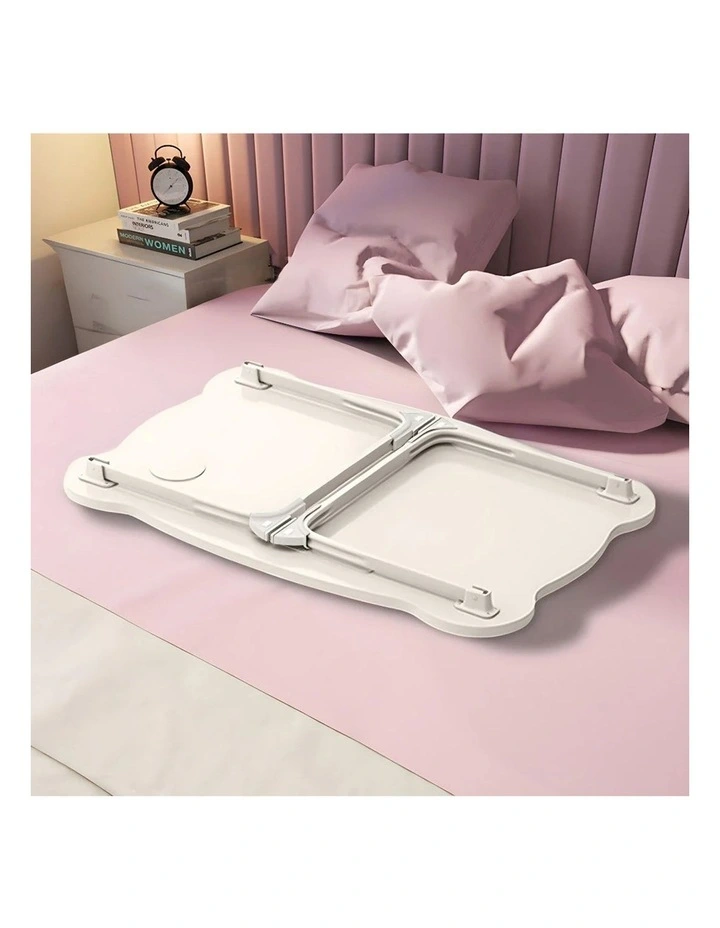 SOGA Adjustable Foldable Laptop Bed Table White image 5