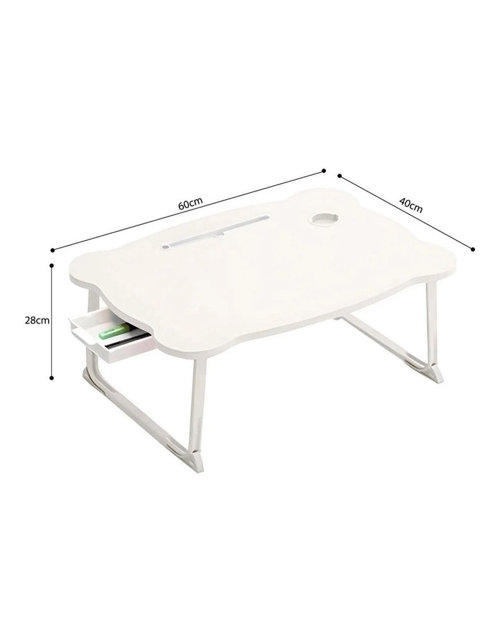 SOGA Adjustable Foldable Laptop Bed Table White image 7