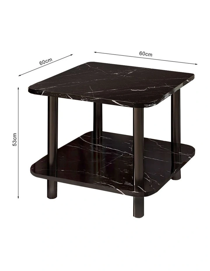SOGA Ceramic Side Table 2 Pack 60cm Black image 6
