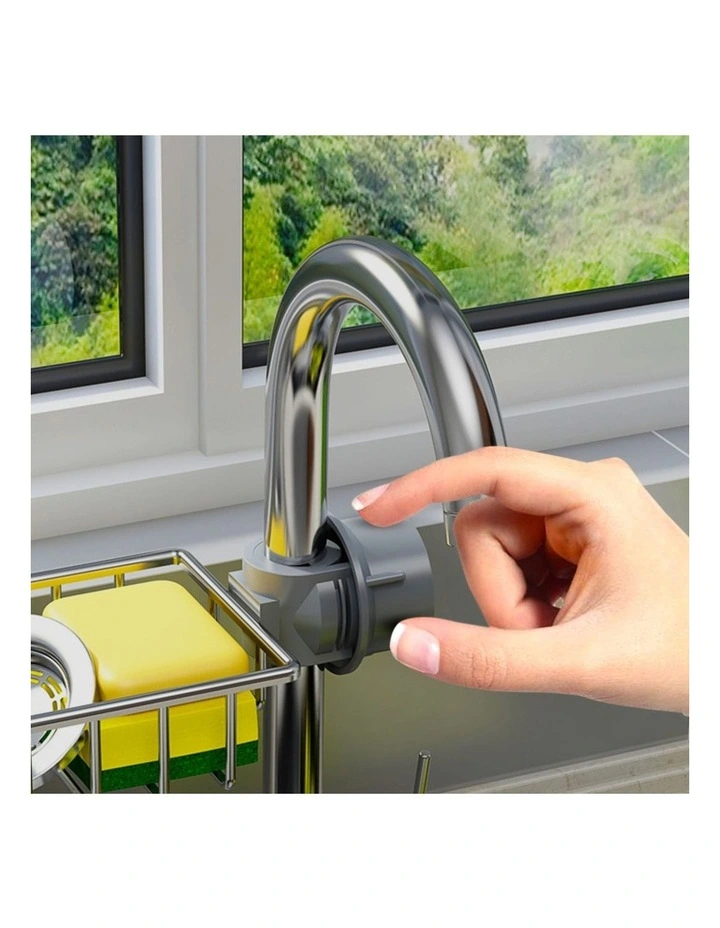 SOGA Sink Caddies 2 Pack 29cm Silver Aluminium image 4