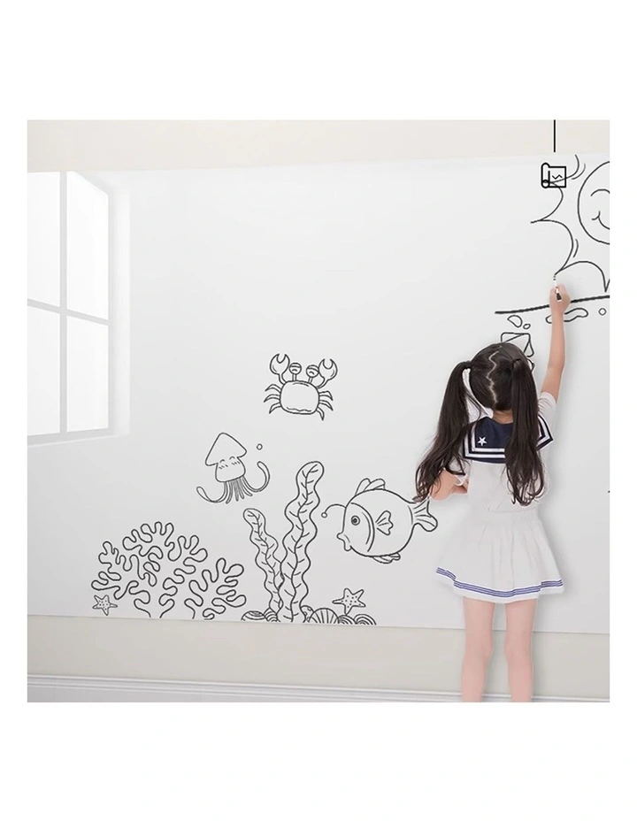 SOGA 2X 45cmx500cm Clear Dry Erase Adhesive Whiteboard Wall Sticker image 3