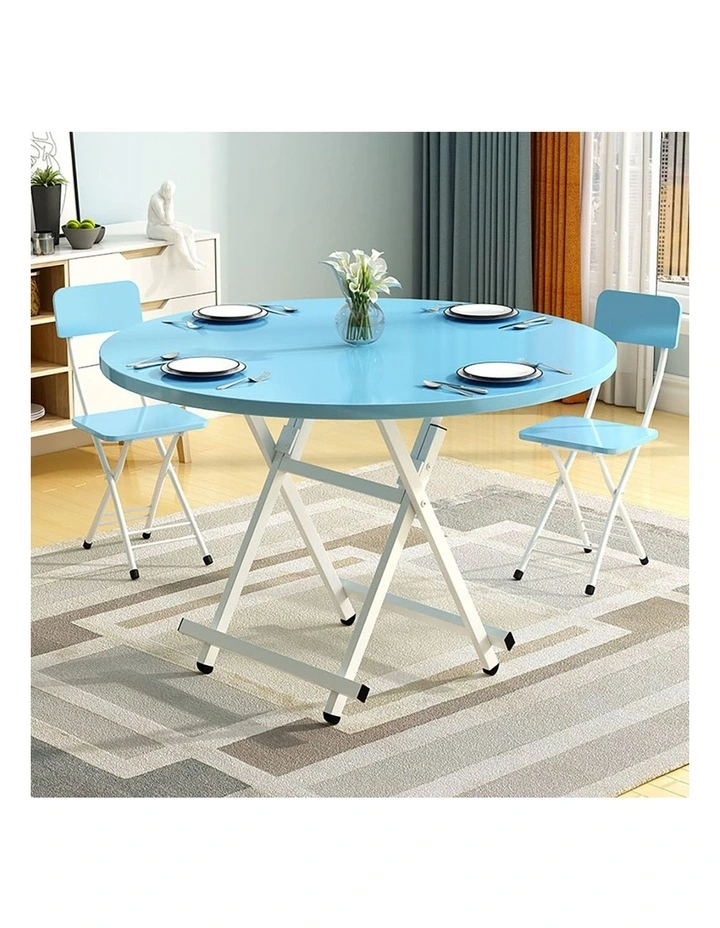 SOGA Round Folding Dining Table Blue image 2